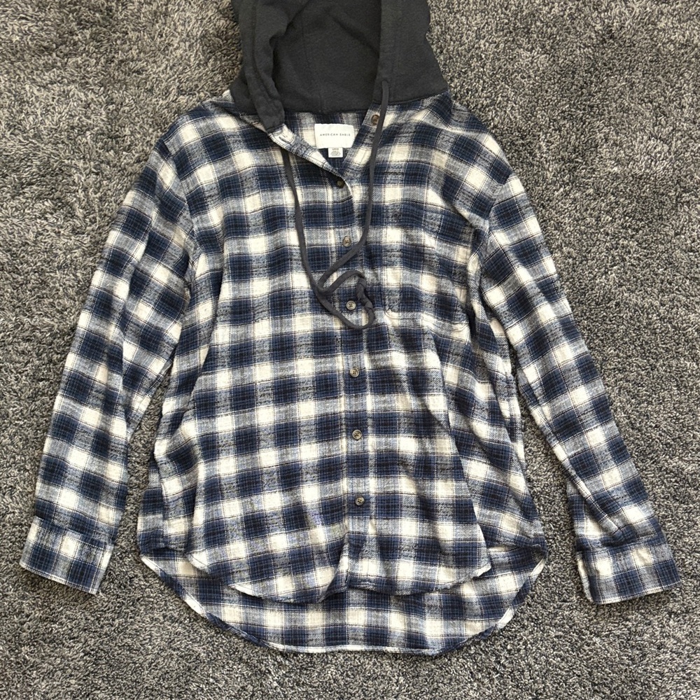 American Eagle Hooded Flannel
